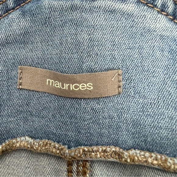 NWT MAURICES Women’s Blue Jean Shortalls Sz Medium Adjustable Waist/Buckle/strap - Picture 5 of 14